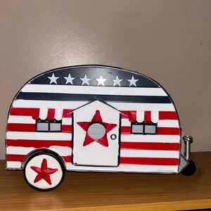 Red white and blue decorative birdhouse decor
